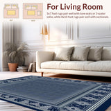 Ultra Soft Area Rug, Non Slip, Stain Resistant, Washable Area Rugs for Living Room, Bedroom, Non Slip(Blue)
