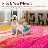 Ultra Soft Area Rug, Non Slip, Stain Resistant, Washable Area Rugs for Living Room, Bedroom, Gradient Sunset Ombre Aesthetic(Yellow)