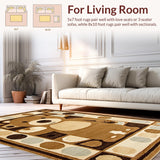 Ultra Soft Area Rug, Non Slip, Stain Resistant, Washable Area Rugs for Living Room, Bedroom, Natural Fiber Textured Look(Brown)