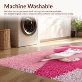 Ultra Soft Area Rug, Non Slip, Stain Resistant, Washable Area Rugs for Living Room, Bedroom, Cute Pink Cat Rug for Kids Bedroom(Pink)