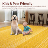 Ultra Soft Area Rug, Non Slip, Stain Resistant, Washable Area Rugs for Living Room, Bedroom, Charming Solid Mustard Shag Style(Yellow)