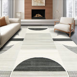 Ultra Soft Area Rug, Non Slip, Stain Resistant, Washable Area Rugs for Living Room, Bedroom, Sleek Geometric Arch Pattern(Gray)