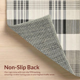 Ultra Soft Area Rug, Non Slip, Stain Resistant, Washable Area Rugs for Living Room, Bedroom, Chic Reversible Plaid Aesthetic(Gray)