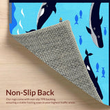 Ultra Soft Area Rug, Non Slip, Stain Resistant, Washable Area Rugs for Living Room, Bedroom, Playful Nautical Creature Design(Blue)