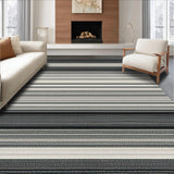 Ultra Soft Area Rug, Non Slip, Stain Resistant, Washable Area Rugs for Living Room, Bedroom, Stylish Striped Rug, Black & White(Black)