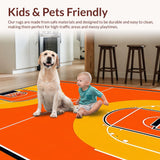 Ultra Soft Area Rug, Non Slip, Stain Resistant, Washable Area Rugs for Living Room, Bedroom, Chic Game Day Statement Piece(Orange)