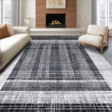 Ultra Soft Area Rug, Non Slip, Stain Resistant, Washable Area Rugs for Living Room, Bedroom, Striking Black White Doormat: Geometric Farmhouse Welcome Rug(Gray)