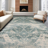Ultra Soft Area Rug, Non Slip, Stain Resistant, Washable Area Rugs for Living Room, Bedroom, Rustic Textured Geometric Motif(Gray)