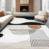 Modern Abstract Area Black/Beige(Beige)