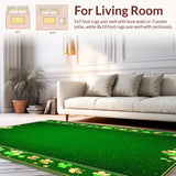 Lively Earthy Green Patterned Decor(Green)