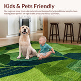 Ultra Soft Area Rug, Non Slip, Stain Resistant, Washable Area Rugs for Living Room, Bedroom, Green Moss Floral Bathroom Rug for Nature-Themed Decor(Green)