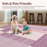 Ultra Soft Area Rug, Non Slip, Stain Resistant, Washable Area Rugs for Living Room, Bedroom, Contemporary Plush Textured Urban Decor(Purple)