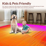 Ultra Soft Area Rug, Non Slip, Stain Resistant, Washable Area Rugs for Living Room, Bedroom, Vibrant Multicolor Abstract Expression(Orange)