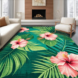 Ultra Soft Area Rug, Non Slip, Stain Resistant, Washable Area Rugs for Living Room, Bedroom, Bright Multicolor Floral Composition(Green)