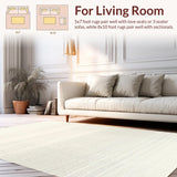 Ultra Soft Area Rug, Non Slip, Stain Resistant, Washable Area Rugs for Living Room, Bedroom, Rustic Textured Ombre Design(Beige)