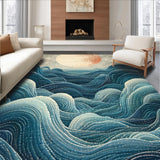 Ultra Soft Area Rug, Non Slip, Stain Resistant, Washable Area Rugs for Living Room, Bedroom, Coastal Sea Monster Tentacle Carpet(Blue)