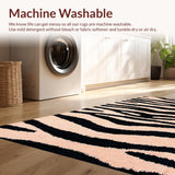 Ultra Soft Area Rug, Non Slip, Stain Resistant, Washable Area Rugs for Living Room, Bedroom, Animal Print Narrow Hallway Rug Charcoal Pastel Tones(Pink)