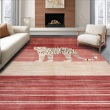 Ultra Soft Area Rug, Non Slip, Stain Resistant, Washable Area Rugs for Living Room, Bedroom, Vibrant Retro Patterned Elegance(Red)
