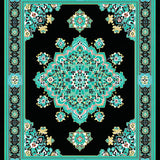 Artful Black and Teal Design Fusion(Black)