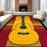 Ultra Soft Area Rug, Non Slip, Stain Resistant, Washable Area Rugs for Living Room, Bedroom, Creative Vintage Melody Inspired Look(Yellow)