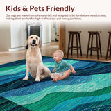Ultra Soft Area Rug, Non Slip, Stain Resistant, Washable Area Rugs for Living Room, Bedroom, Artistic Octopus Tentacle Patterned Rug for Unique Indoor Spaces(Blue)