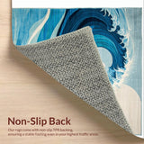 Ultra Soft Area Rug, Non Slip, Stain Resistant, Washable Area Rugs for Living Room, Bedroom, Serene Nautical Dreamscape Motif(Blue)