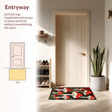 Ultra Soft Area Rug, Non Slip, Stain Resistant, Washable Area Rugs for Living Room, Bedroom, Elegant Earthy Color Palette(Red)