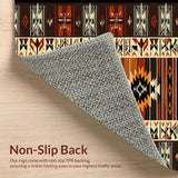 Ultra Soft Area Rug, Non Slip, Stain Resistant, Washable Area Rugs for Living Room, Bedroom, Native American Pattern Bedroom Stain-Resistant Carpet(Brown)