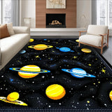 Ultra Soft Area Rug, Non Slip, Stain Resistant, Washable Area Rugs for Living Room, Bedroom, Vivid Cosmic Patterned Mat(Yellow)