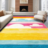Ultra Soft Area Rug, Non Slip, Stain Resistant, Washable Area Rugs for Living Room, Bedroom, Cute Cheerful Child-Friendly Pattern(Yellow)