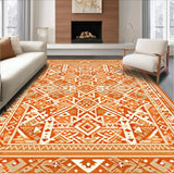Ultra Soft Area Rug, Non Slip, Stain Resistant, Washable Area Rugs for Living Room, Bedroom, Minimalist Neutral Geometric Influence(Orange)