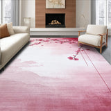 Ultra Soft Area Rug, Non Slip, Stain Resistant, Washable Area Rugs for Living Room, Bedroom, Whimsical Soft Pink Floral Accents(Pink)
