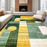 Ultra Soft Area Rug, Non Slip, Stain Resistant, Washable Area Rugs for Living Room, Bedroom, Tonal Geometric Fluffy for Living Area(Yellow)