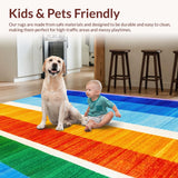 Ultra Soft Area Rug, Non Slip, Stain Resistant, Washable Area Rugs for Living Room, Bedroom, Charming Playful Color Splash(Red)