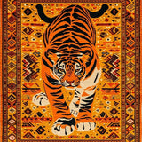 Ultra Soft Area Rug, Non Slip, Stain Resistant, Washable Area Rugs for Living Room, Bedroom, Bold Orange Playful Design Theme(Orange)