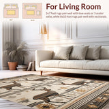 Ultra Soft Area Rug, Non Slip, Stain Resistant, Washable Area Rugs for Living Room, Bedroom, Glamorous Multicolor Animal Print(Beige)