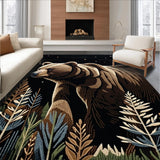 Ultra Soft Area Rug, Non Slip, Stain Resistant, Washable Area Rugs for Living Room, Bedroom, Enchanting Woodland Creatures Concept(Brown)