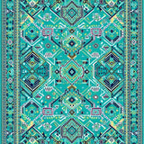 Elegant Reversible Geometric Motif(Blue)