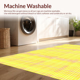 Ultra Soft Area Rug, Non Slip, Stain Resistant, Washable Area Rugs for Living Room, Bedroom, Stylish Minimalist Sunshine Vibe(Yellow)