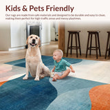 Ultra Soft Area Rug, Non Slip, Stain Resistant, Washable Area Rugs for Living Room, Bedroom, Peach Whisper Abstract Accent Floor Rug(Blue)