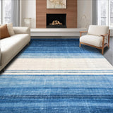 Ultra Soft Area Rug, Non Slip, Stain Resistant, Washable Area Rugs for Living Room, Bedroom, Modern Gradient Stripe Rug(Blue)