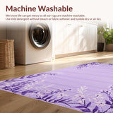 Ultra Soft Area Rug, Non Slip, Stain Resistant, Washable Area Rugs for Living Room, Bedroom, Purple Playful Patterned Texture(Purple)