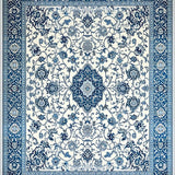 Ultra Soft Area Rug, Non Slip, Stain Resistant, Washable Area Rugs for Living Room, Bedroom, Light Grey Coastal Floral Motif(Blue)