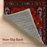 Ultra Soft Area Rug, Non Slip, Stain Resistant, Washable Area Rugs for Living Room, Bedroom, Modern Rustic Castle Aesthetic(Red)