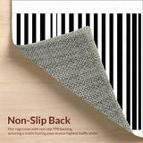 Ultra Soft Area Rug, Non Slip, Stain Resistant, Washable Area Rugs for Living Room, Bedroom, Elegant Black And White Striped Carpet Perfect For Stylish Entryways(Gray)