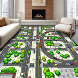 Ultra Soft Area Rug, Non Slip, Stain Resistant, Washable Area Rugs for Living Room, Bedroom, Whimsical Road Adventure Aesthetic(Gray)