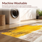 Ultra Soft Area Rug, Non Slip, Stain Resistant, Washable Area Rugs for Living Room, Bedroom, Rustic Painted Area Faux Wool Entrance Non Skid Door Mat(Yellow)