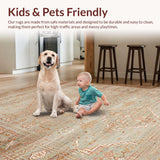 Ultra Soft Area Rug, Non Slip, Stain Resistant, Washable Area Rugs for Living Room, Bedroom, Sleek Contemporary Chevron Design(Beige)