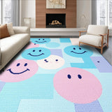 Ultra Soft Area Rug, Non Slip, Stain Resistant, Washable Area Rugs for Living Room, Bedroom, Whimsical Colorful Character Pattern(Blue)