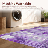 Ultra Soft Area Rug, Non Slip, Stain Resistant, Washable Area Rugs for Living Room, Bedroom, Chic Diamond Pattern Aesthetic(Purple)